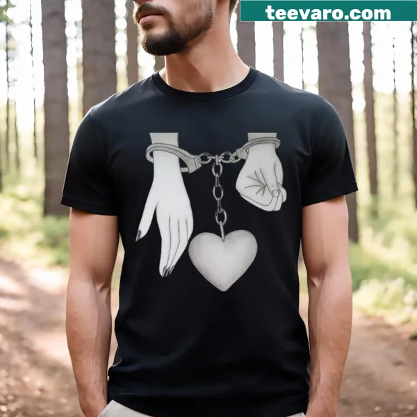 Hand-drawn love graphic on a t-shirt