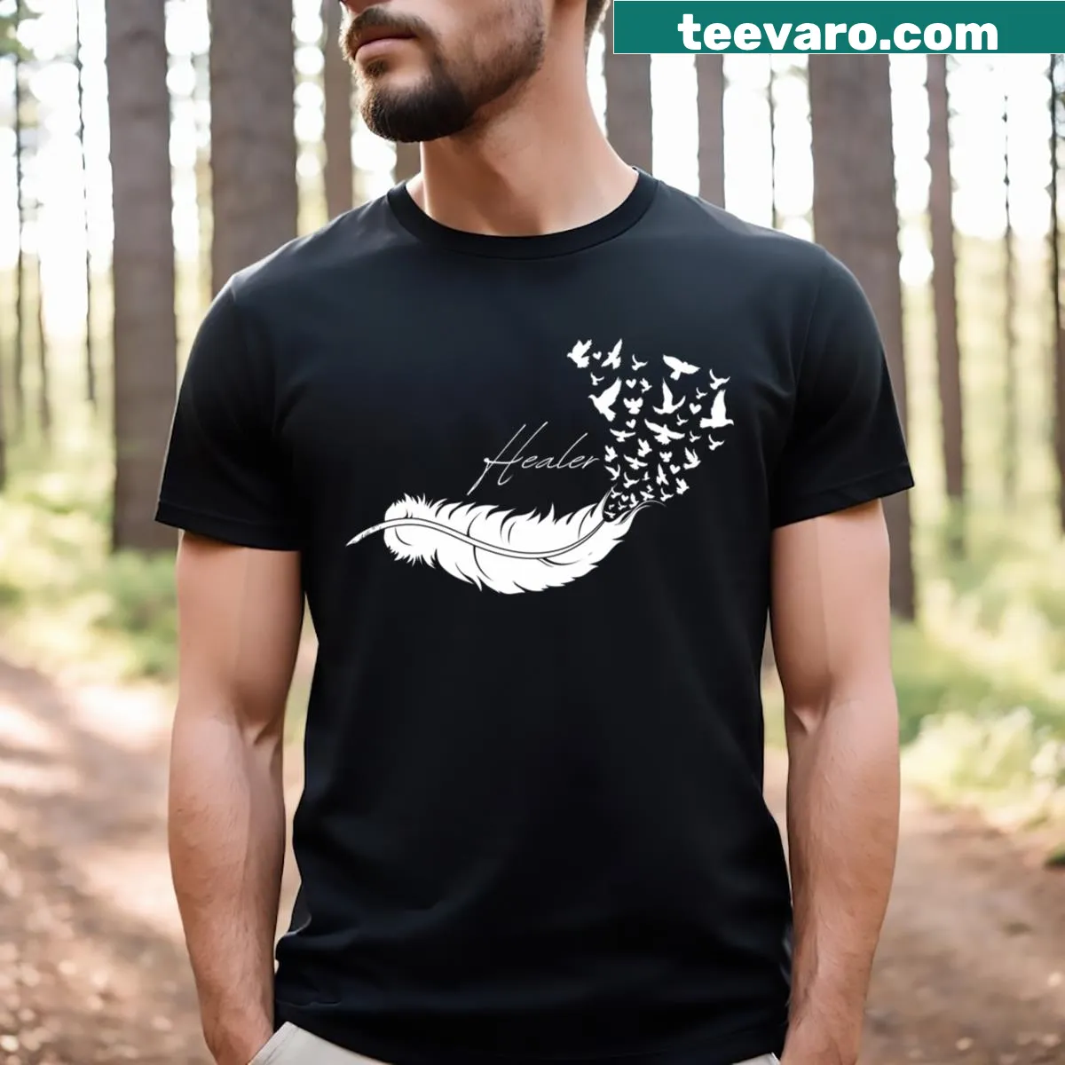 Simple Healer graphic on a t-shirt — on a men's t-shirt