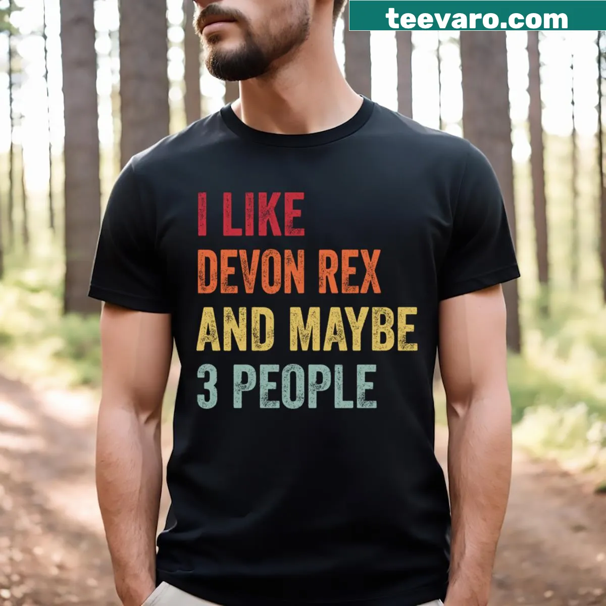 Funny T-shirt about liking Devon Rex cats for a few people — on a men's t-shirt