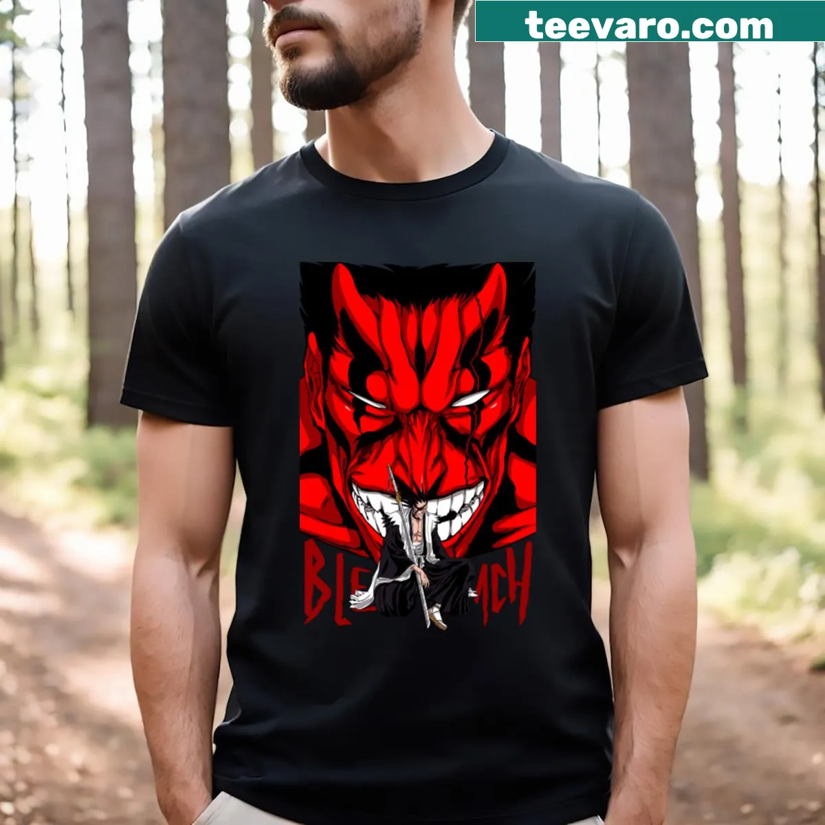 Kenpachi fanart t-shirt featuring a detailed illustration — on a men's t-shirt
