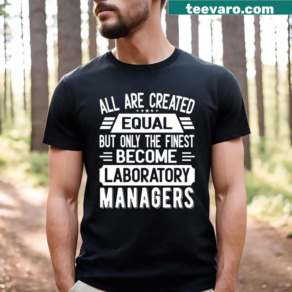 Funny typography design for laboratory managers — on a men's t-shirt