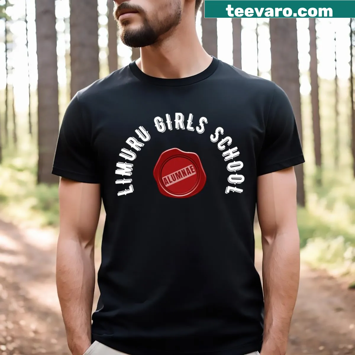 Seal of Limuru Girls School on an alumnae t-shirt — on a men's t-shirt