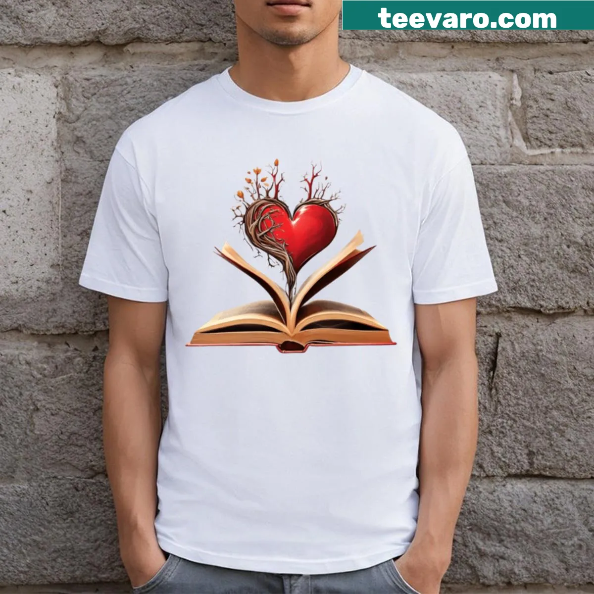 Inspirational typography design about knowledge and love — on a men's t-shirt