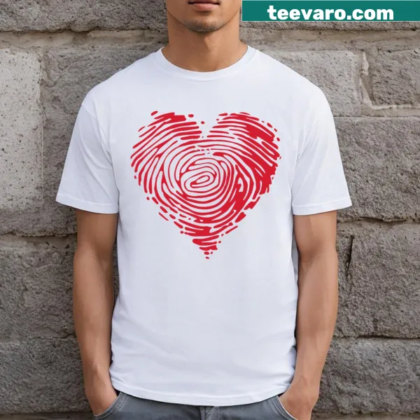 Heart design made from fingerprints symbolizing love