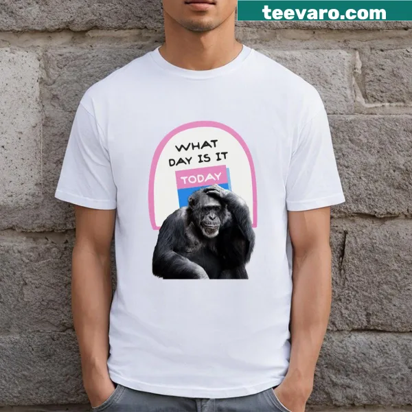 Illustration of a pink gorilla on a playful t-shirt
