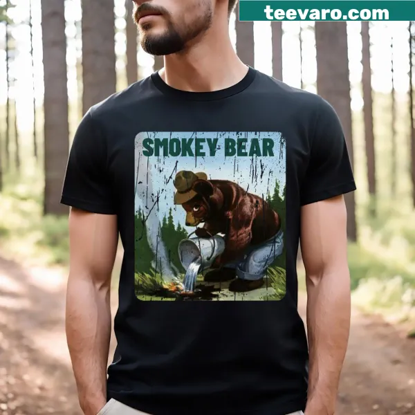 T-shirt featuring an illustration of Smokey Bear promoting fire safety