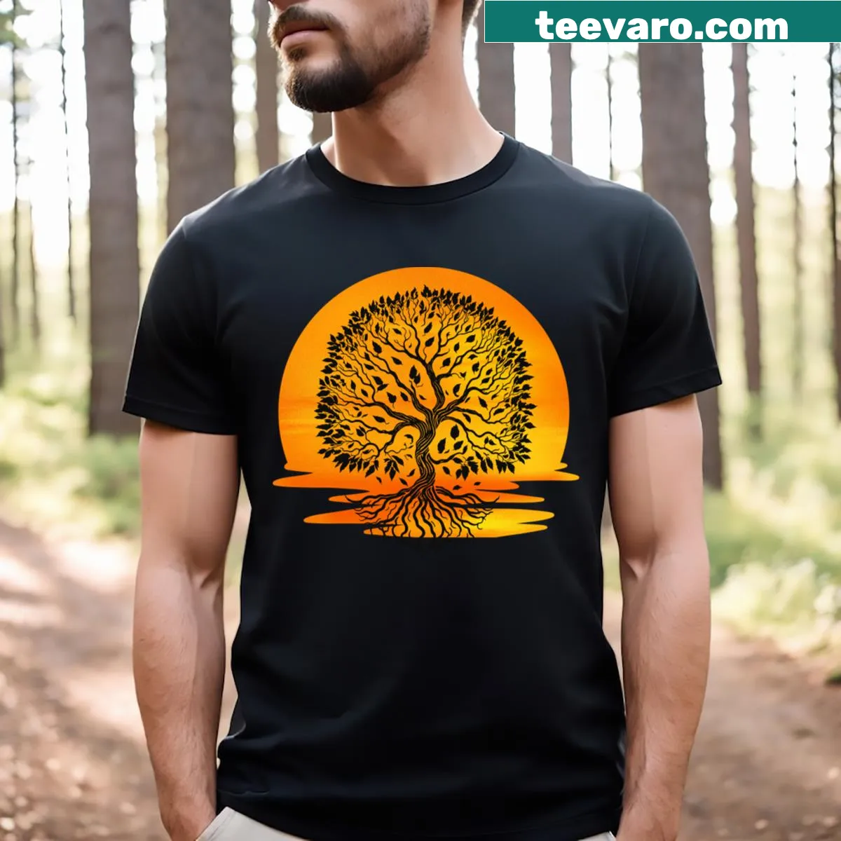 Inspirational T-shirt featuring the phrase 'Sunset of Life' in a simple design. — on a men's t-shirt