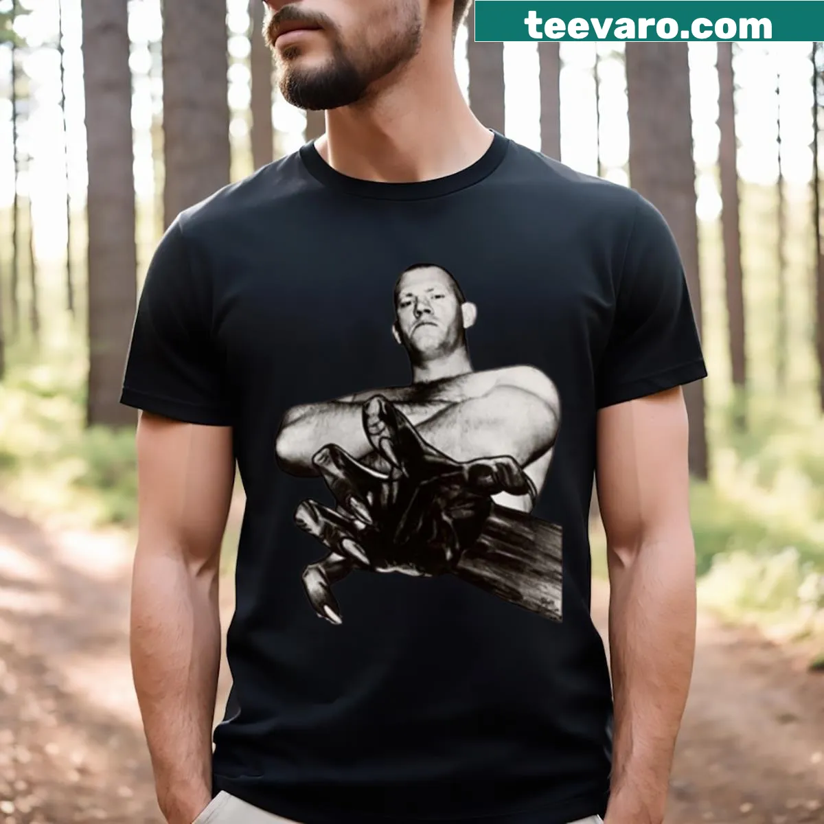 Illustrated tribute to Von Erich brothers wrestling t-shirt — on a men's t-shirt