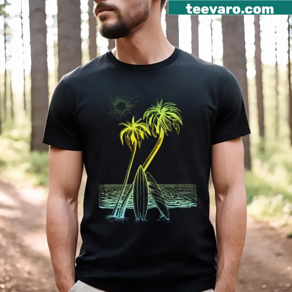 Fun palm tree graphic t-shirt with a tropical vibe