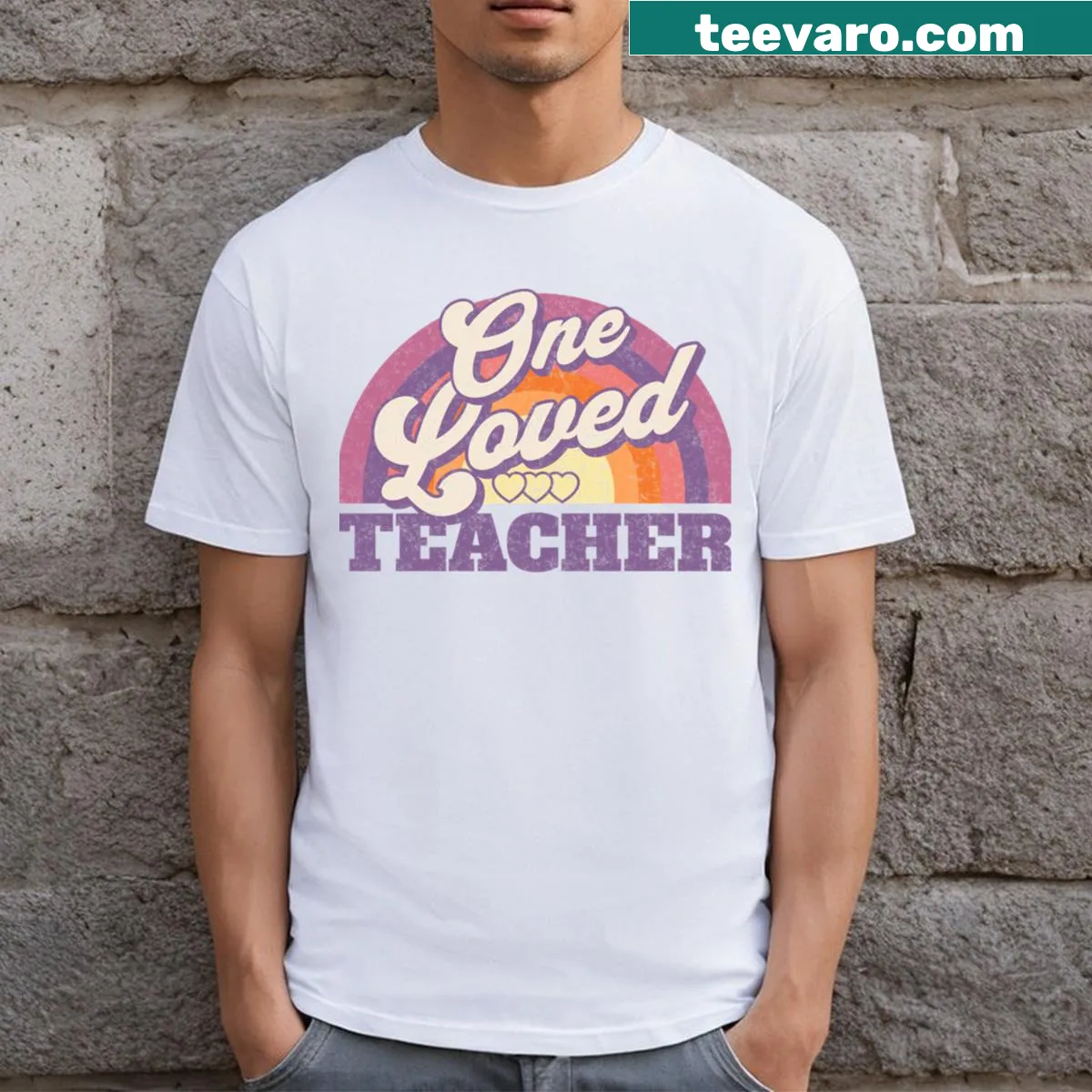 T-shirt designed for teachers with Valentine's Day appreciation message — on a men's t-shirt