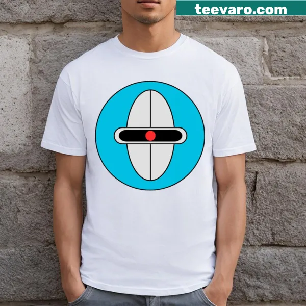 T-shirt with whimsical illustration of a robot eye