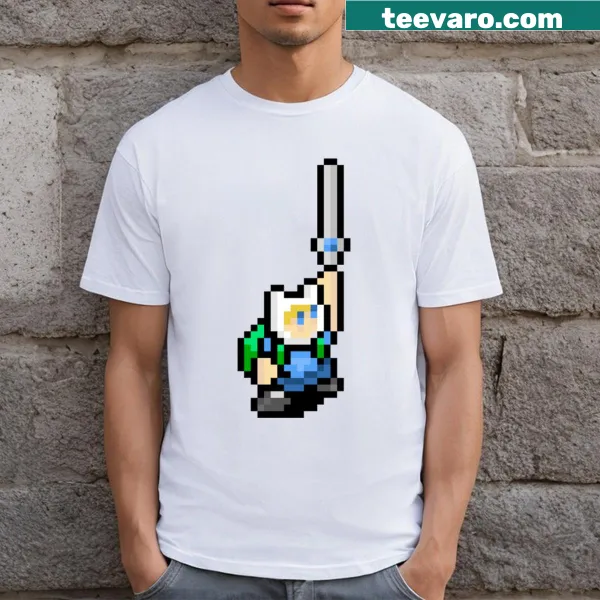 Finn silhouette t-shirt with adventure-themed graphics