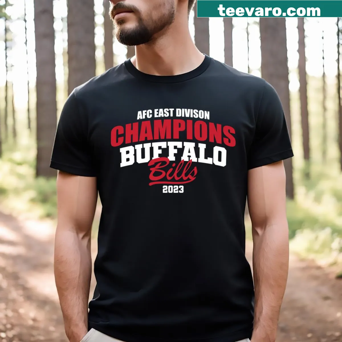 T-shirt celebrating Bills 2023 AFC East Championship — on a men's t-shirt
