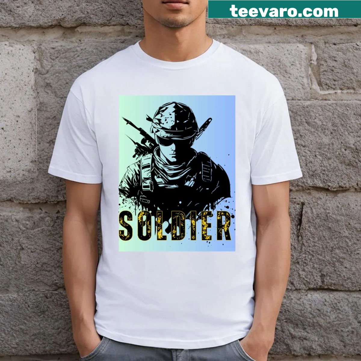 Graphic design inspired by Call of Duty on a T-shirt — on a men's t-shirt