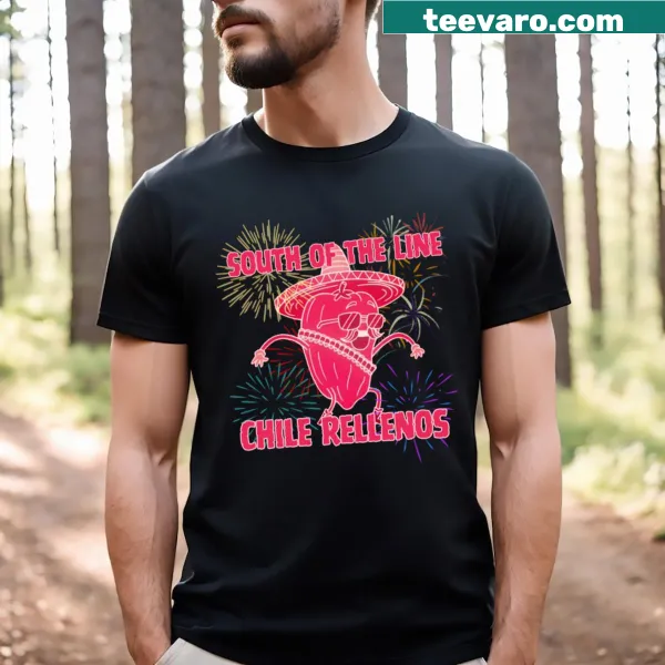 Humorous Chile Rellenos graphic t-shirt with food typography