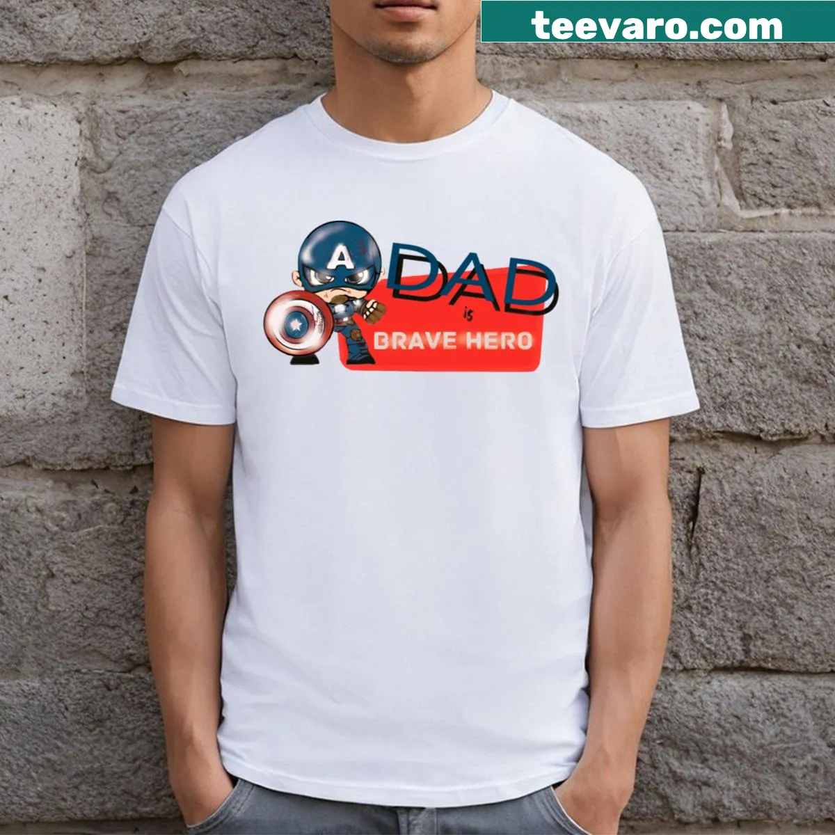 T-shirt with a heartfelt message honoring dads — on a men's t-shirt