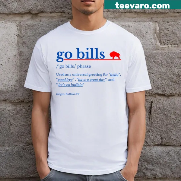 Buffalo Bills fan t-shirt with G0 Bills text