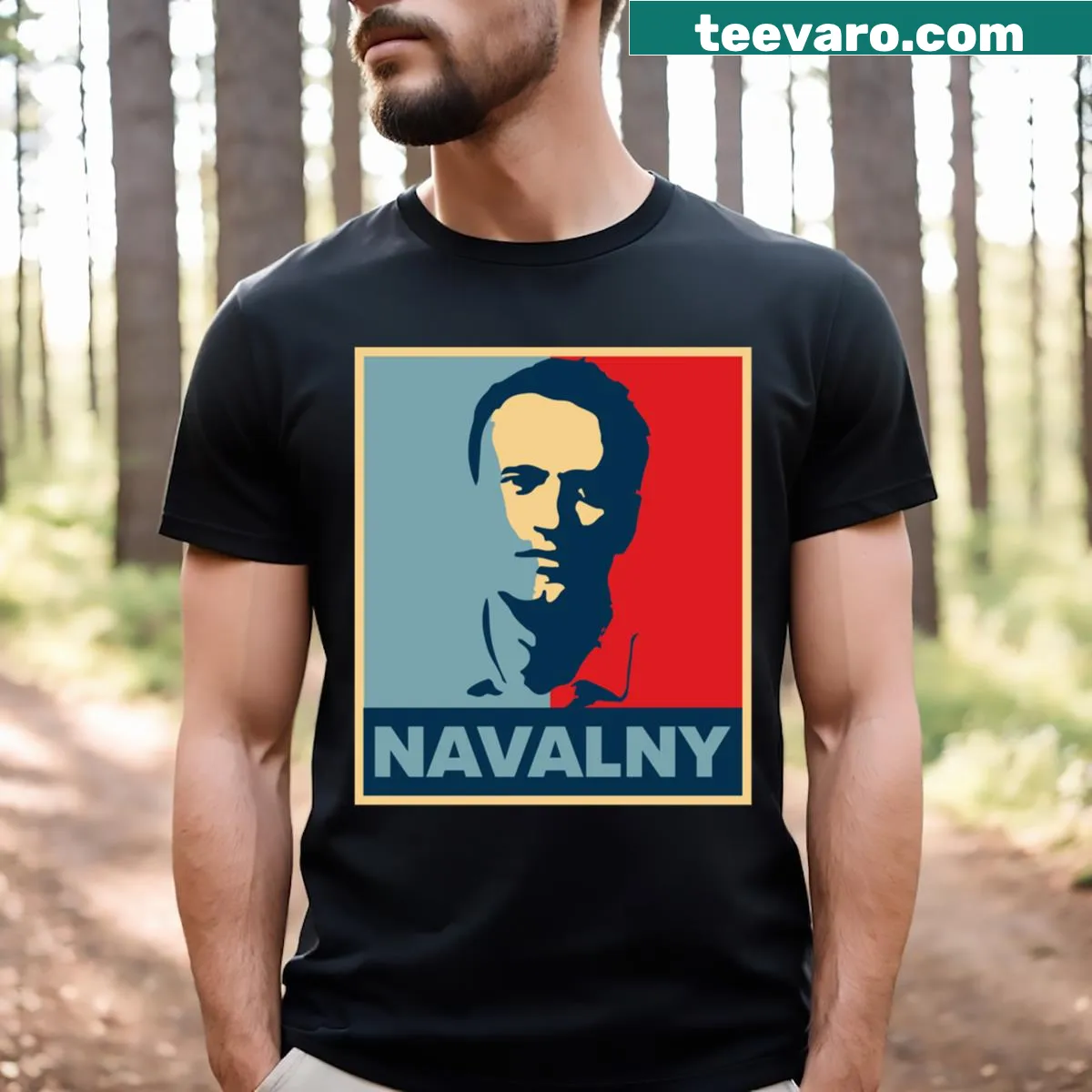 Inspirational t-shirt with a design honoring Alexei Navalny — on a men's t-shirt