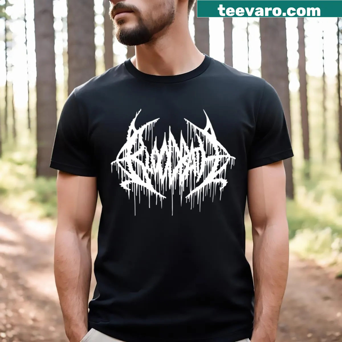Bloodbath band logo graphic T-shirt for metal fans — on a men's t-shirt