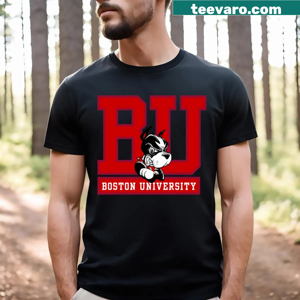 Boston Terriers logo T-shirt for dog lovers — on a men's t-shirt