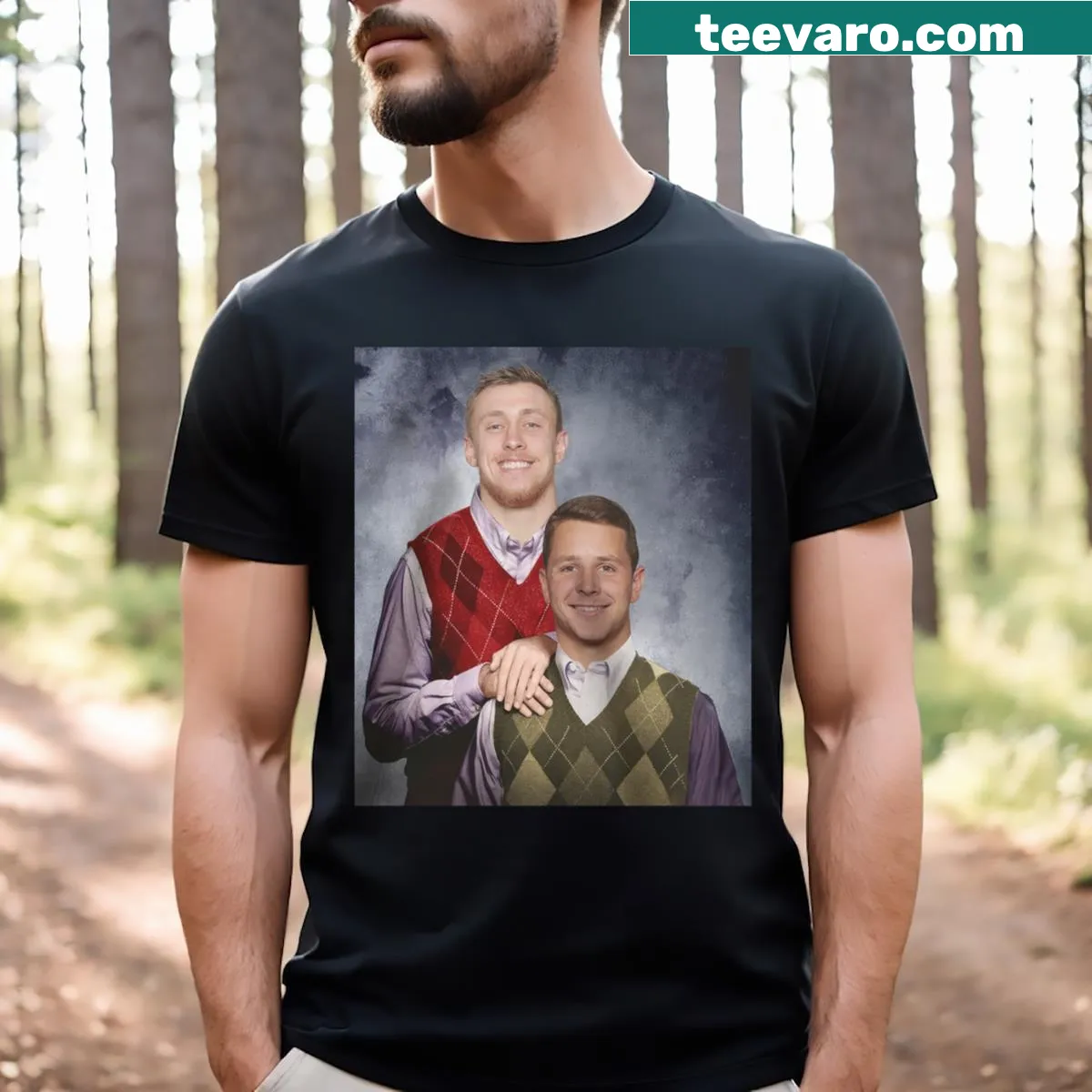 T-shirt celebrating Brock Purdy and George Kittle — on a men's t-shirt