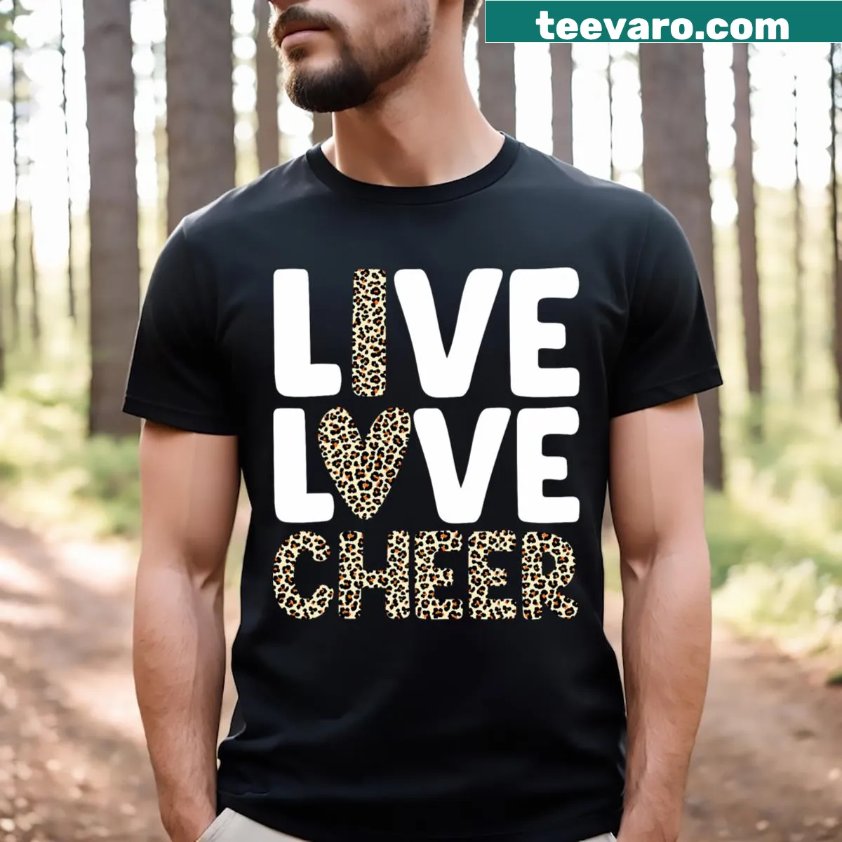 Artistic cheerleading graphic on a girls' T-shirt — on a men's t-shirt