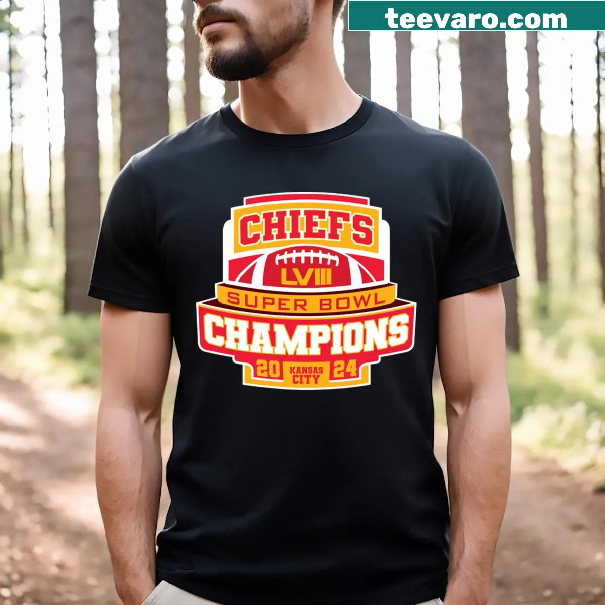 Super Bowl 2024 Champions T-shirt for Chiefs fans — on a men's t-shirt