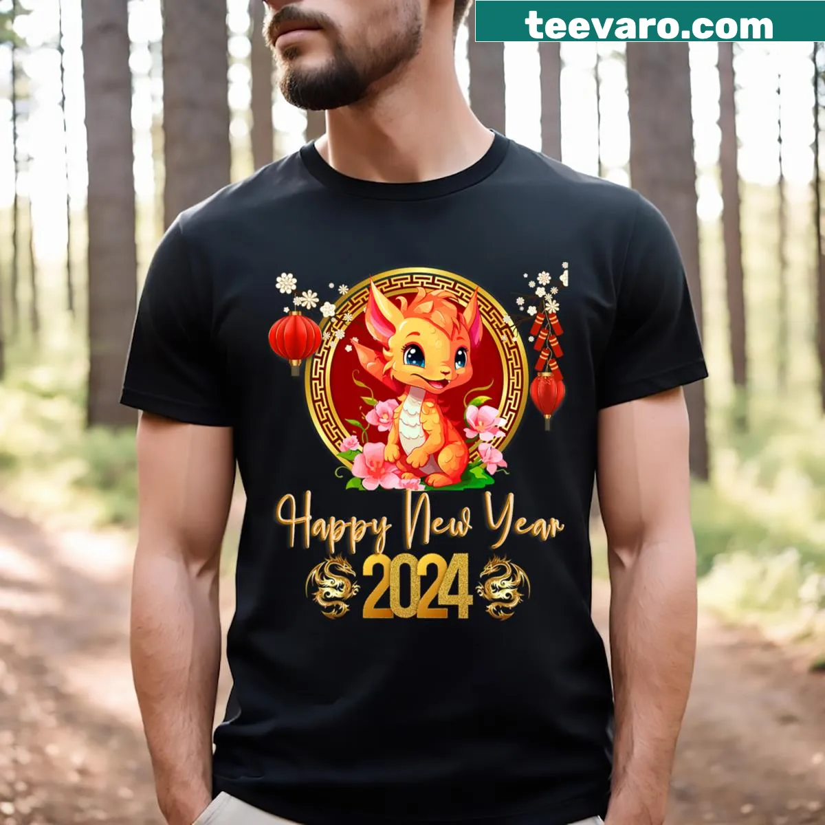 Kids' Chinese New Year 2024 Year of the Dragon t-shirt — on a men's t-shirt