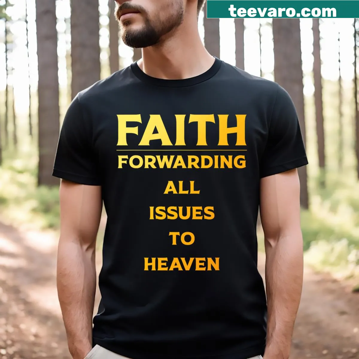 Illustration of Christian faith-themed graphic on T-shirt — on a men's t-shirt