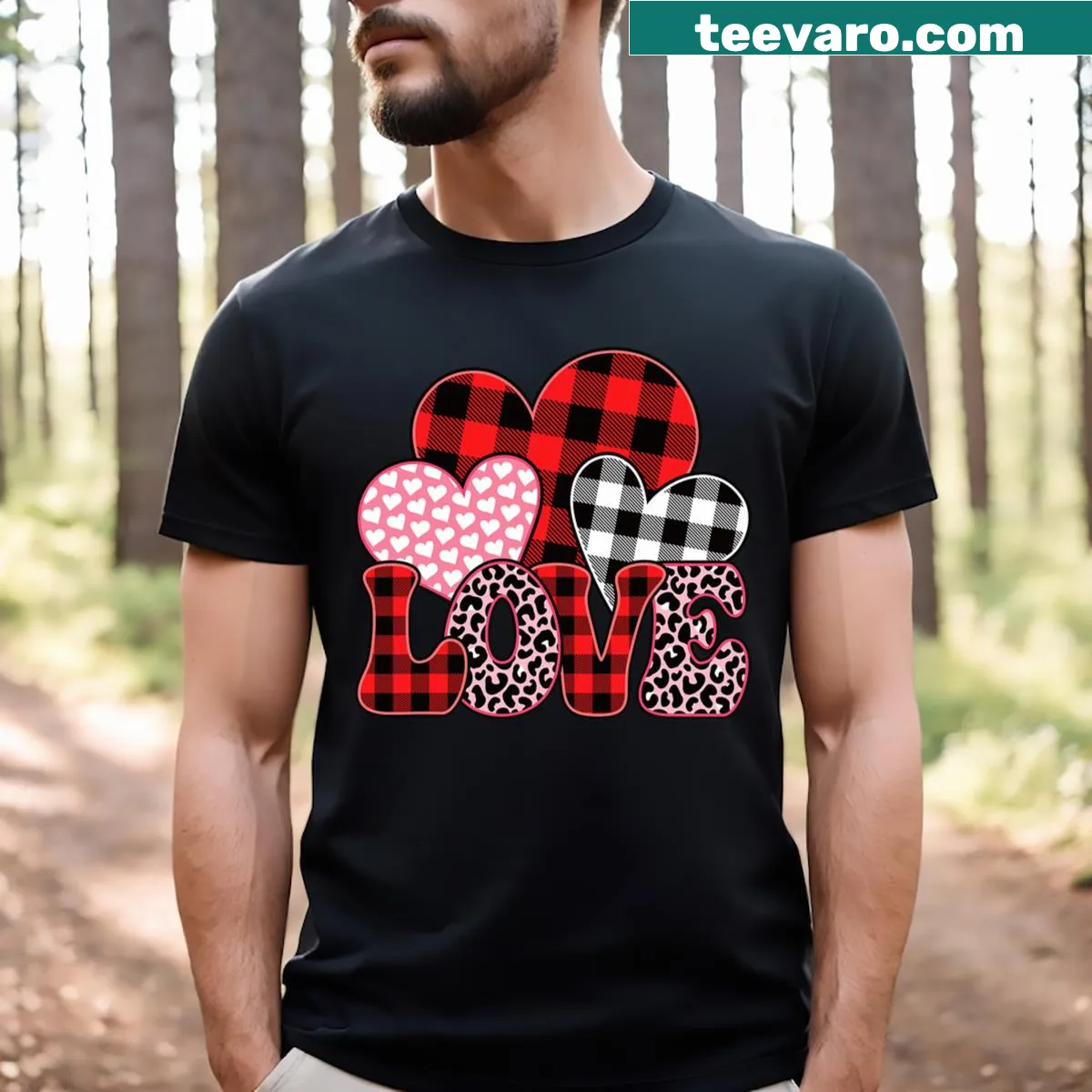 Cute Valentine's Day T-shirt with heart graphics for girls — on a men's t-shirt