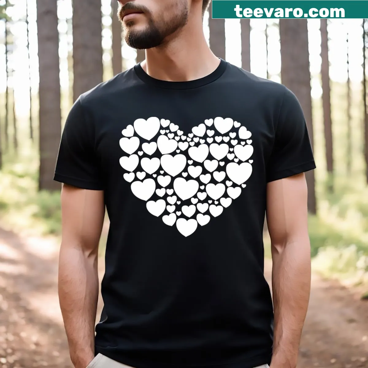 Valentine's Day T-shirt with cute hearts design for girls — on a men's t-shirt