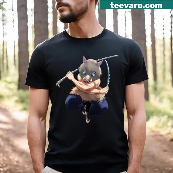 Graphic T-shirt showcasing Inosuke Hashibira from Demon Slayer