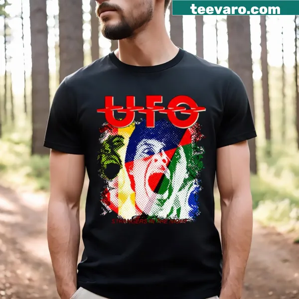 Funny music-themed T-shirt with UFO Band graphic