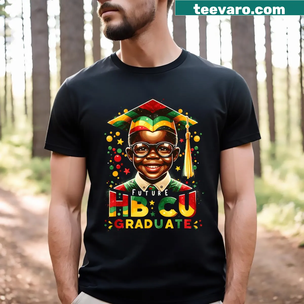 Kids t-shirt with 'Future HBCU Graduate' text — on a men's t-shirt