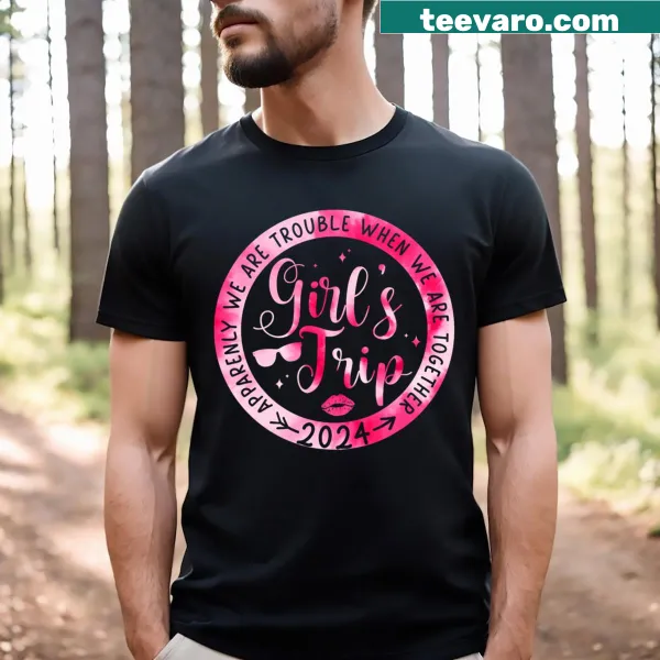 Matching t-shirt for girls’ trip featuring vacation themes