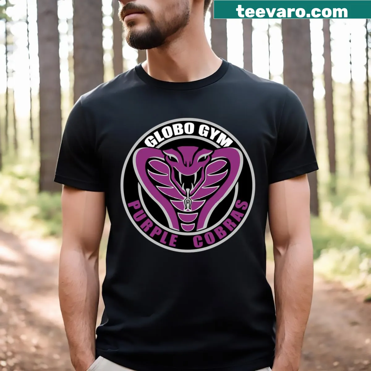 Bold typography Globo Gym essential t-shirt for fitness enthusiasts — on a men's t-shirt