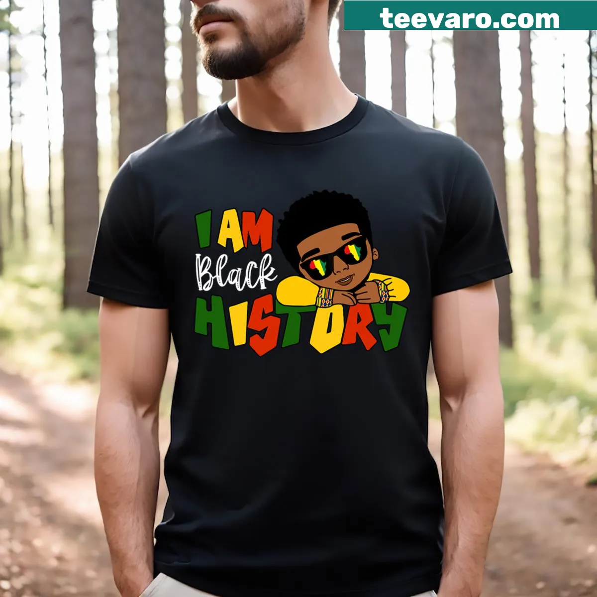 Boys T-shirt for Black History Month — on a men's t-shirt