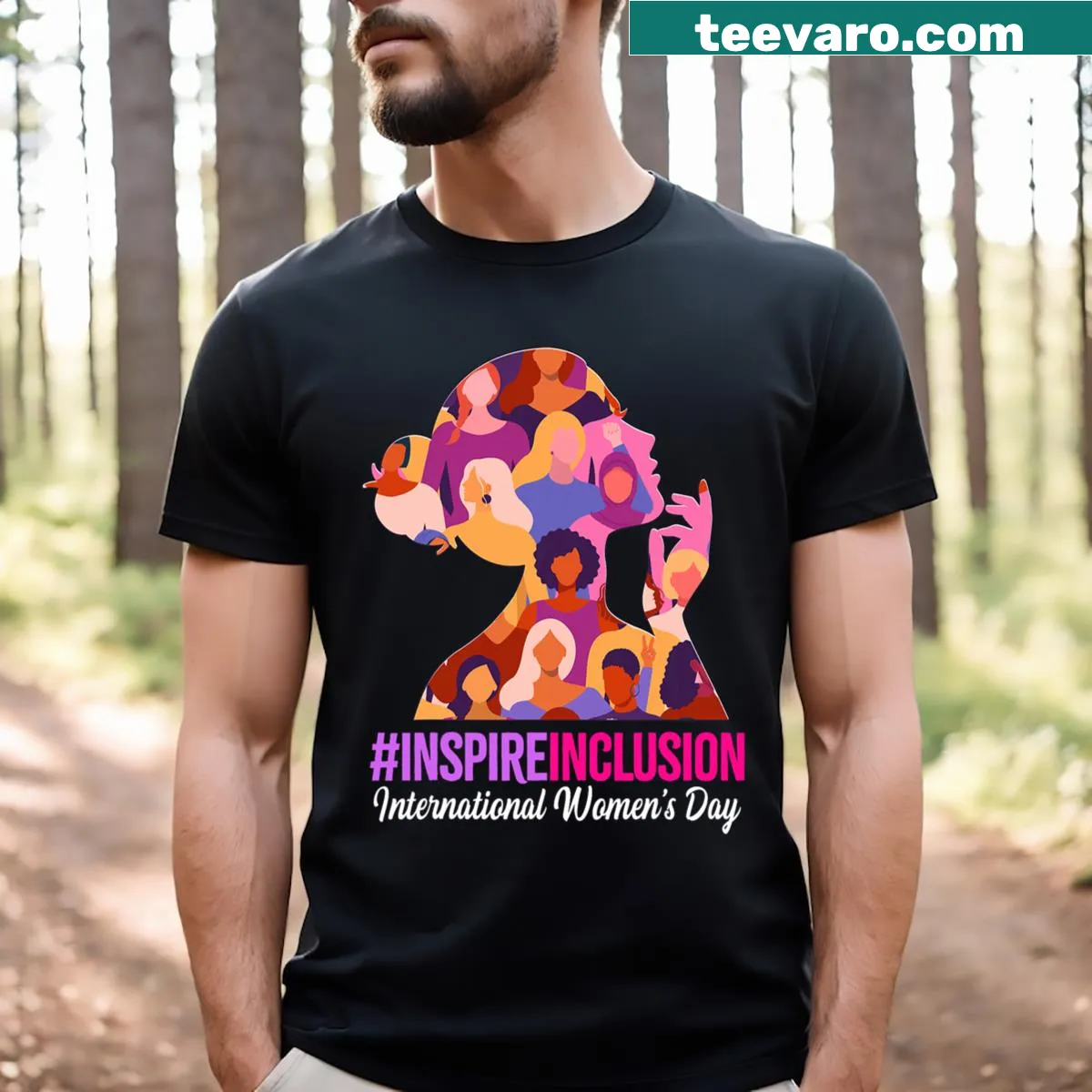 T-shirt promoting inclusion with a message for International's Day 2024 — on a men's t-shirt