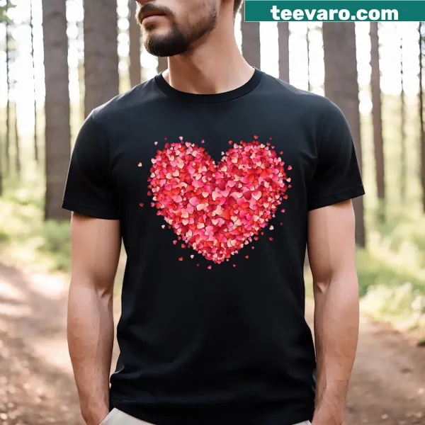 Cute Valentine's Day kids' t-shirt with heart graphic and playful text