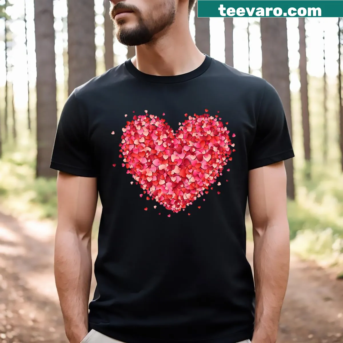 Cute Valentine's Day kids' t-shirt with heart graphic and playful text — on a men's t-shirt