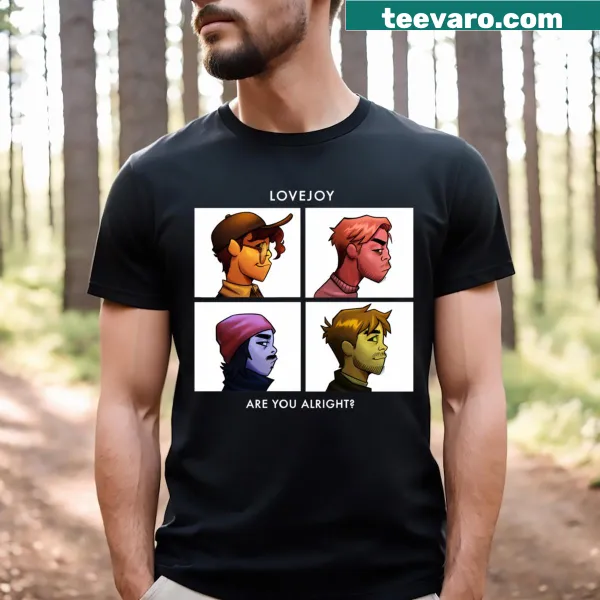 Vintage-style Lovejoy band t-shirt with sticker-inspired graphic