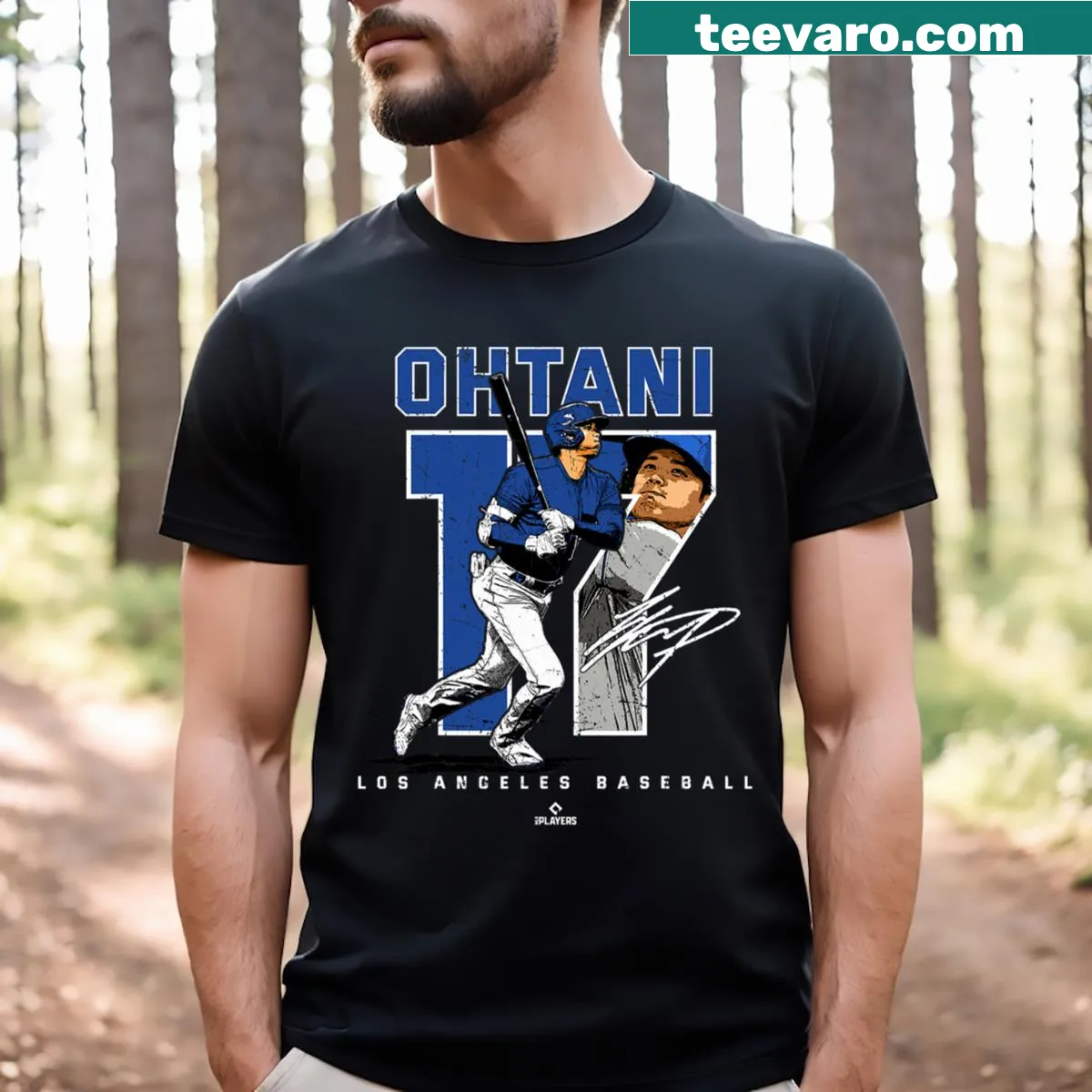 Illustrative number and portrait graphic t-shirt. — on a men's t-shirt