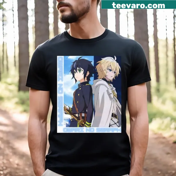 Striking artwork from Owari No Seraph on a T-shirt