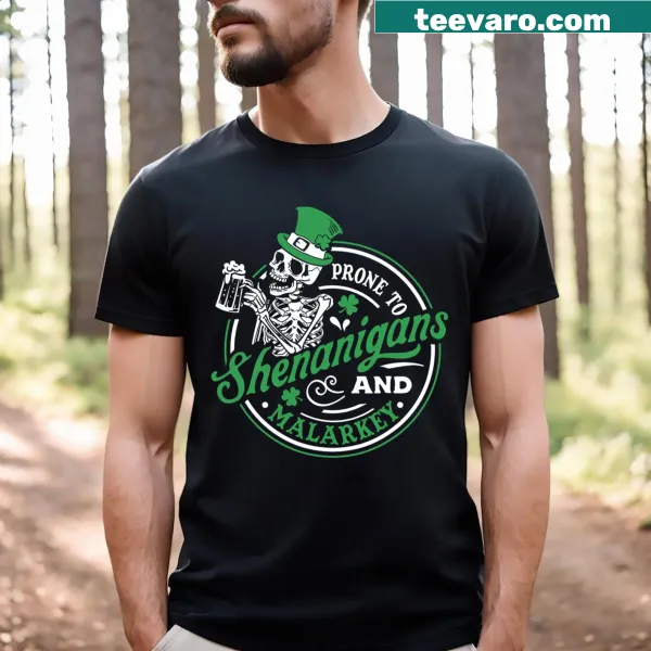 Funny St. Patrick's Day T-shirt with shenanigans text