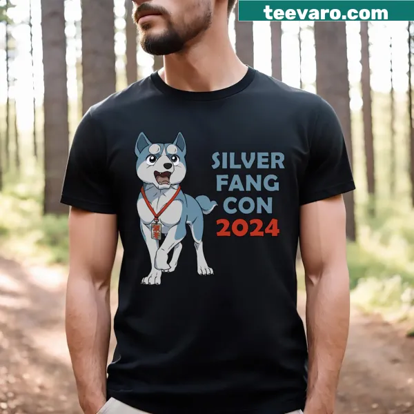 Silver Fang Con 2024 event logo printed on a t-shirt