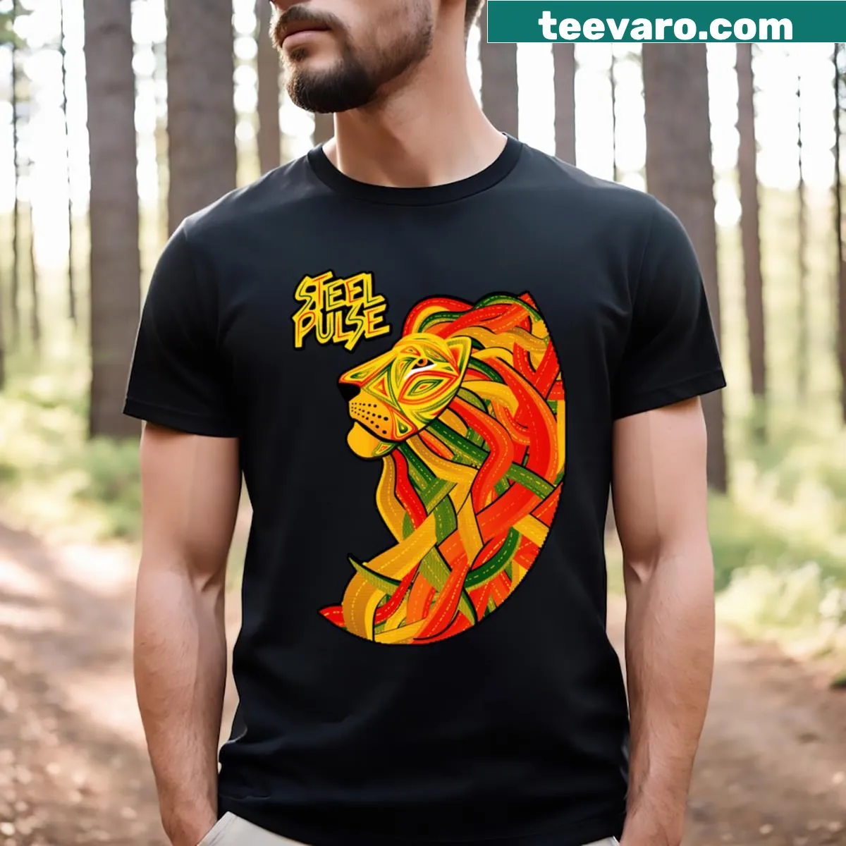 Illustration honoring Steel Pulse on a T-shirt — on a men's t-shirt