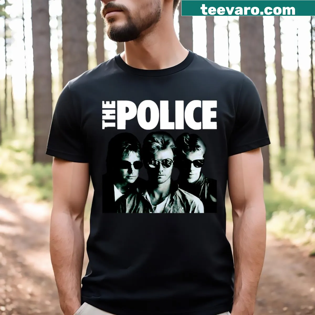 Essential t-shirt featuring the iconic Police band logo — on a men's t-shirt