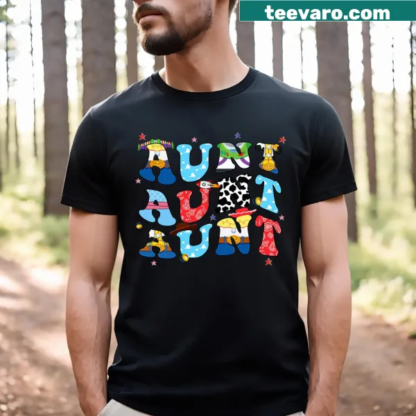 Funny Story Aunt T-shirt with playful typography