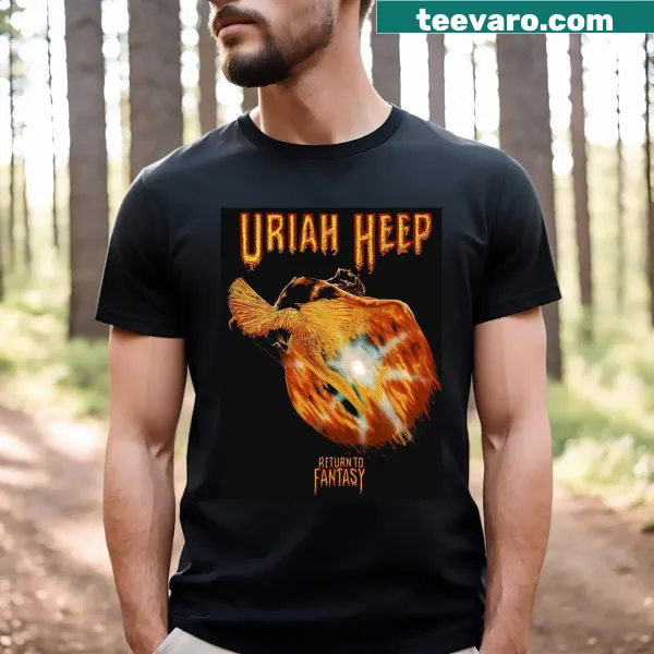 Vintage-style Uriah Heep band logo T-shirt.