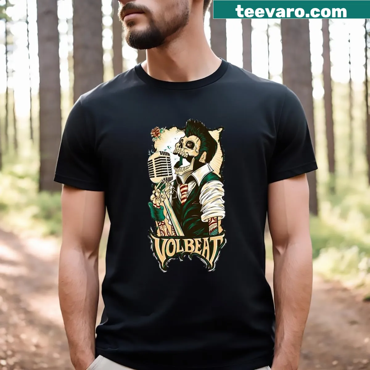 Essential T-shirt with Volbeat new logo — on a men's t-shirt